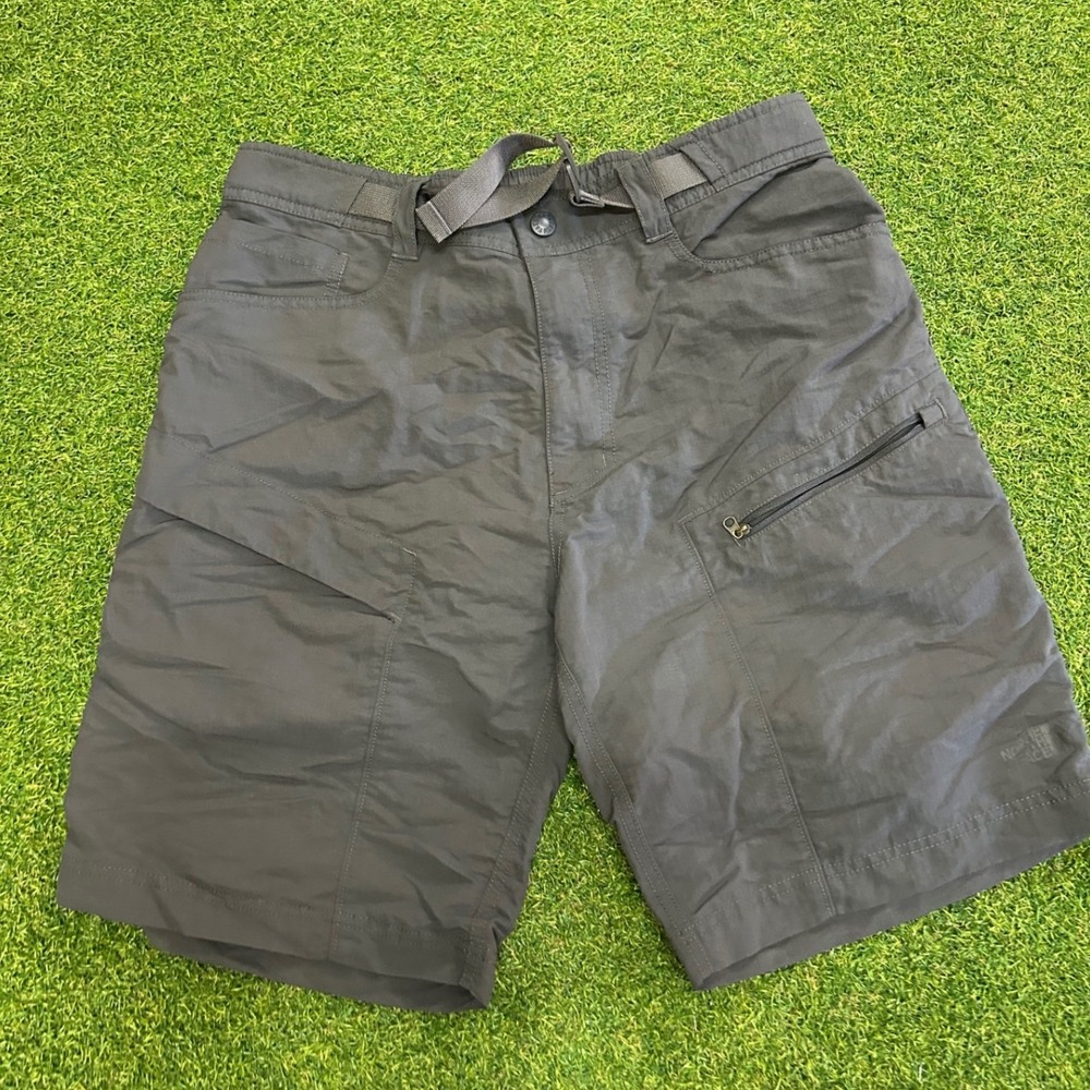 The North Face Mens Gray Hiking Shorts Belted Cargo Pockets Size Medium M
